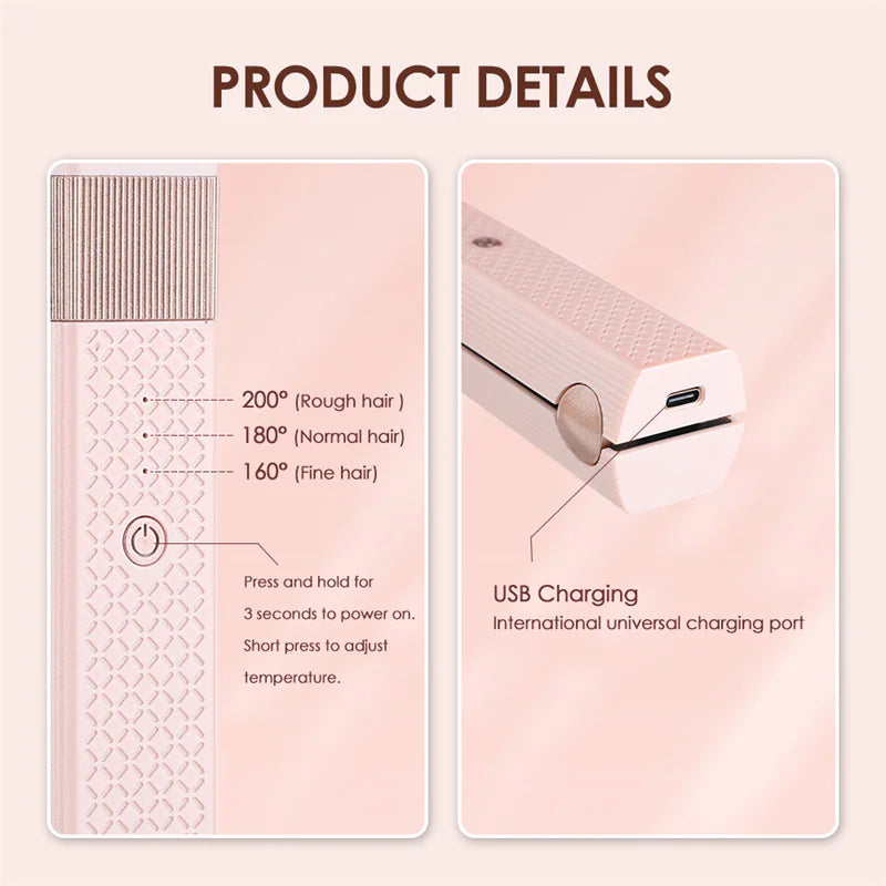 Portable heat straightener